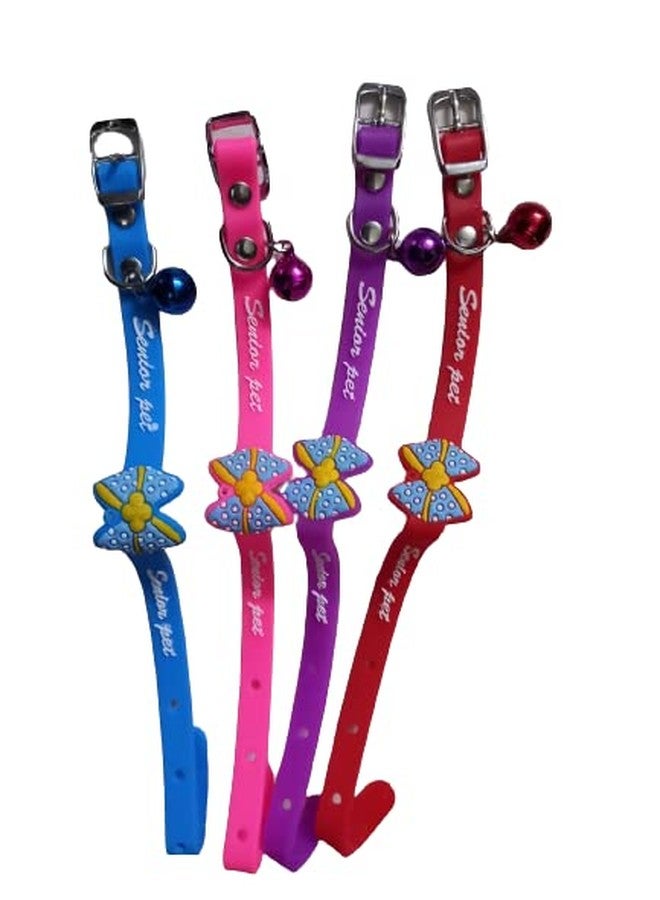 KittuPet Adustablecat and dog collar with bell buterflies shape colour may very (Pack of 1Pcs) - Image 3